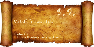 Vitárius Ida névjegykártya